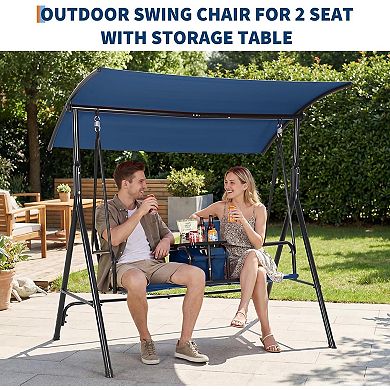 ANIXOL 2-Person Outdoor Porch Swing Chair with Canopy