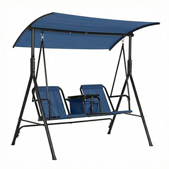 ANIXOL 2-Person Outdoor Porch Swing Chair with Canopy