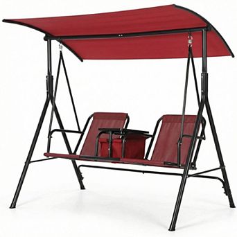 ANIXOL 2-Person Outdoor Porch Swing Chair with Canopy