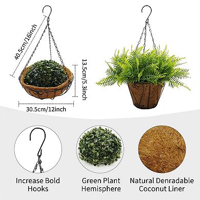 ANIXOL Artificial Fern Hanging Planters