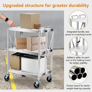 ANIXOL Foldable Stainless Utility Cart