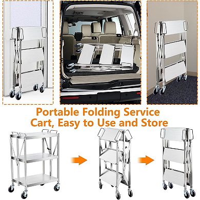 ANIXOL Foldable Stainless Utility Cart