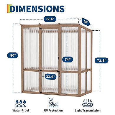 ANIXOL Wooden Walk-In Greenhouse