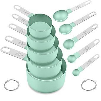 10 pc Stainless Steel Measuring Set Nesting Kitchen Tools
