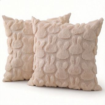 2 pc Easter Plush Jacquard Pillow Covers Holiday Sofa Decoration