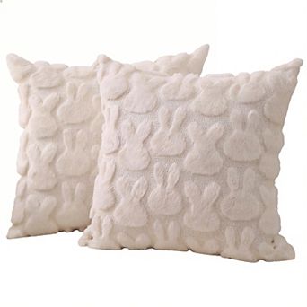 2 pc Easter Plush Jacquard Pillow Covers Holiday Sofa Decoration