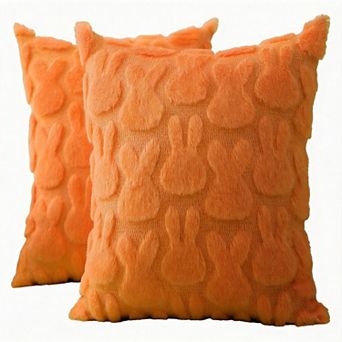 2 pc Easter Plush Jacquard Pillow Covers Holiday Sofa Decoration