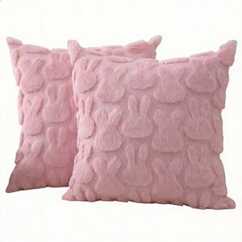 2 pc Easter Plush Jacquard Pillow Covers Holiday Sofa Decoration