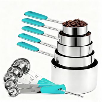 10 pc Stainless Steel Measuring Cups and Spoons Set