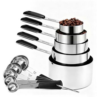 10 pc Stainless Steel Measuring Cups and Spoons Set