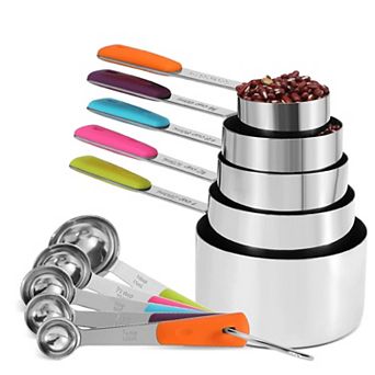 10 pc Stainless Steel Measuring Cups and Spoons Set