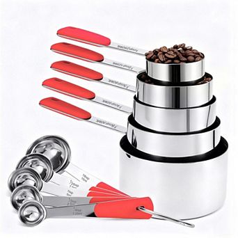 10 pc Stainless Steel Measuring Cups and Spoons Set