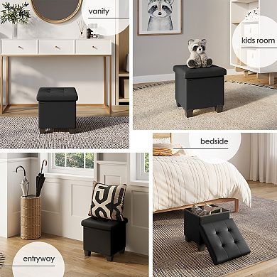 Storage Ottoman Bench with Storage Bins