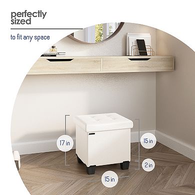 Storage Ottoman Bench with Storage Bins