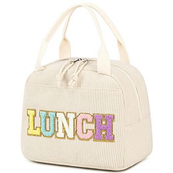 10L Corduroy Lunch Tote Insulated Reusable Cooler Work Picnic