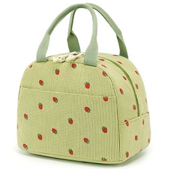 10L Corduroy Lunch Tote Insulated Reusable Cooler Work Picnic