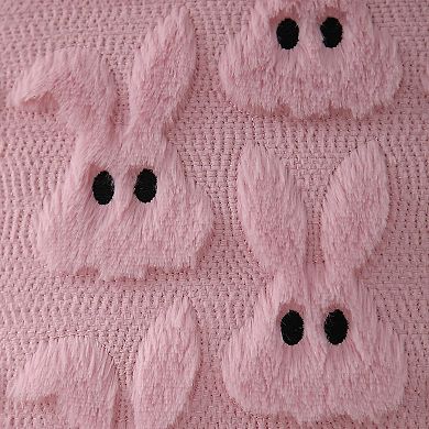 2pcs Easter Rabbit Plush Jacquard Throw Pillow Covers Holiday Decor