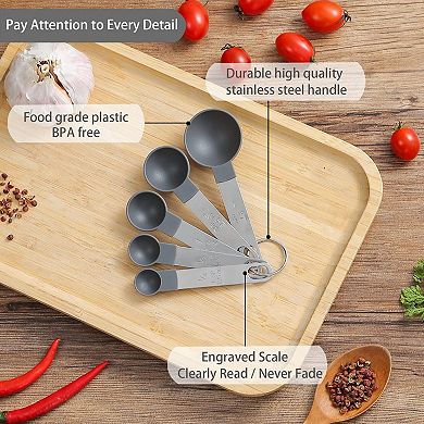 10 Pieces Stainless Steel Measuring Cups Spoons Stackable Kitchen Tools