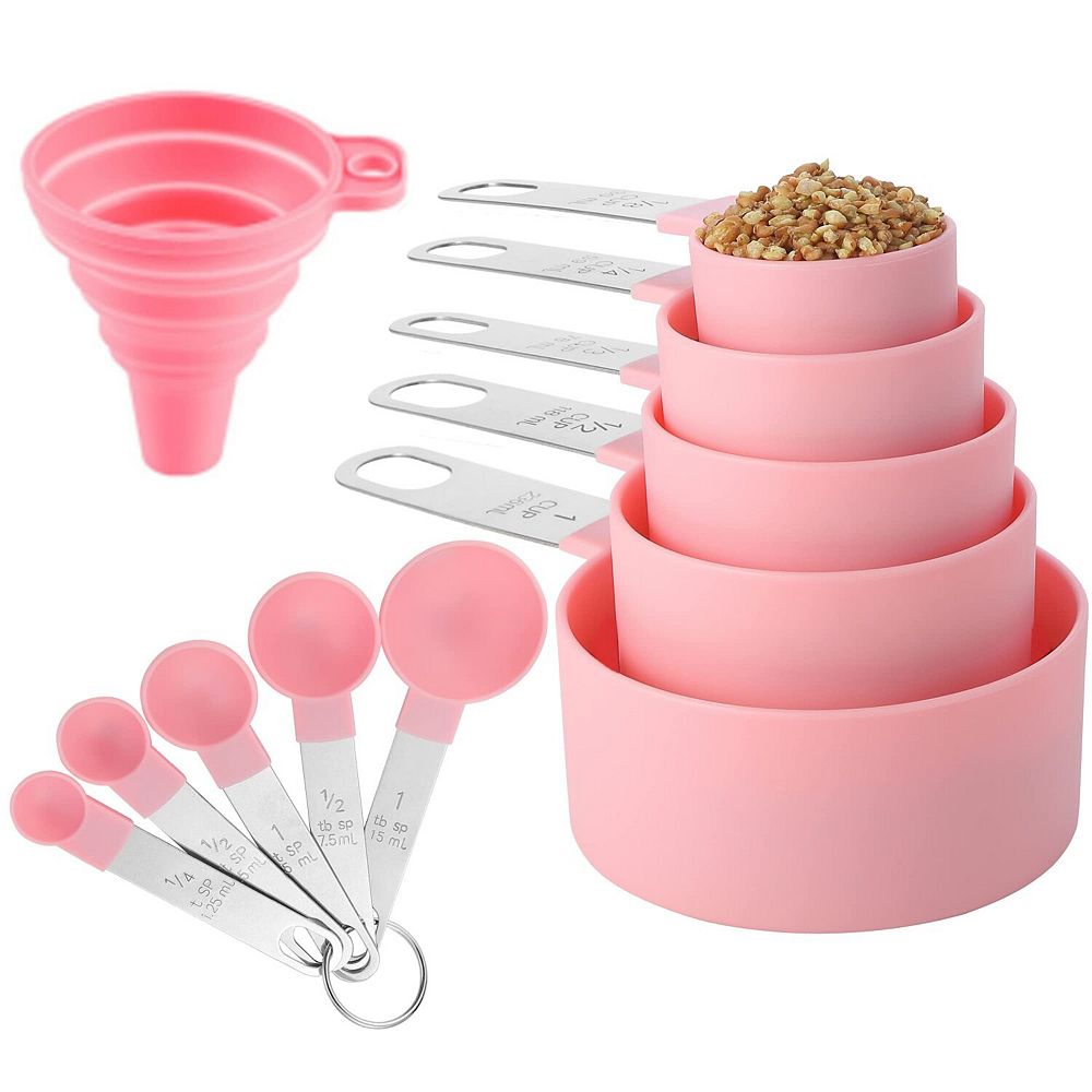10 Pieces Stainless Steel Measuring Cups Spoons Stackable Kitchen Tools