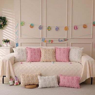 2pcs Easter Bunny Plush Pillow Covers Decorative Cushion for Sofa Couch