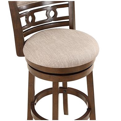 New Classic Furniture Gia Solid Wood Swivel Bar Stool with Fabric Seat