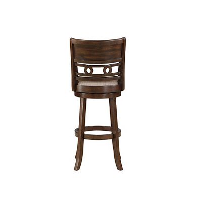 New Classic Furniture Gia Solid Wood Swivel Bar Stool with Fabric Seat