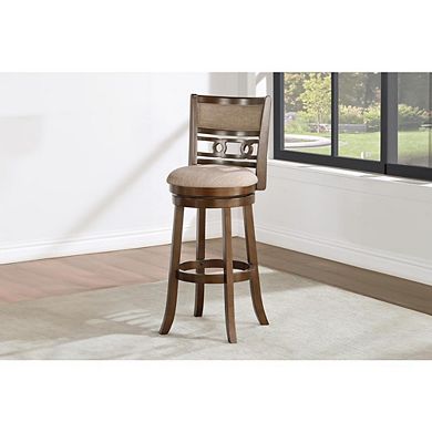 New Classic Furniture Gia Solid Wood Swivel Bar Stool with Fabric Seat