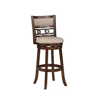 New Classic Furniture Gia Solid Wood Swivel Bar Stool with Fabric Seat