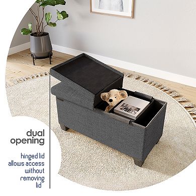 Storage Ottoman Bench with Storage Bins