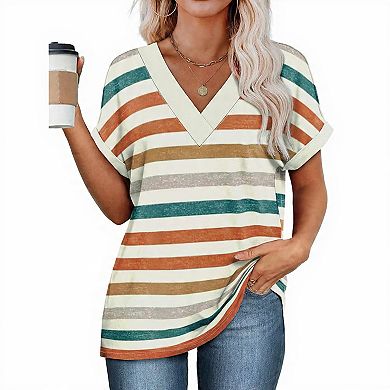Women's Short Sleeve V-Neck Top