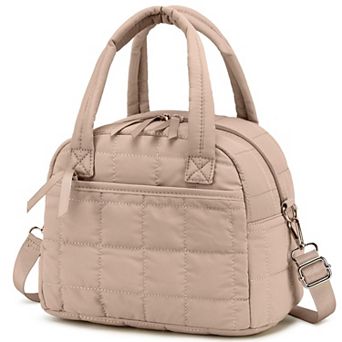 10L Quilted Puffer Lunch Tote Adjustable Strap Insulated Work School