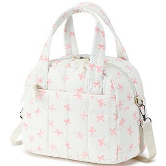 10L Quilted Puffer Lunch Tote Adjustable Strap Insulated Work School