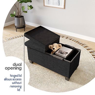 Storage Ottoman Bench with Storage Bins