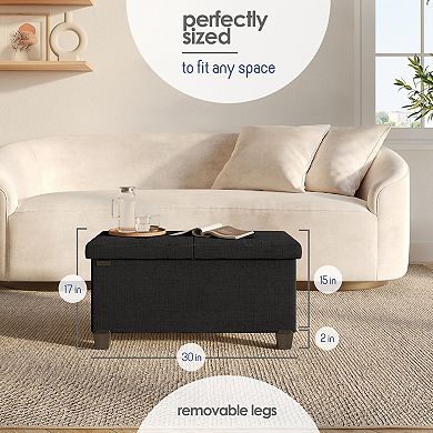 Storage Ottoman Bench with Storage Bins