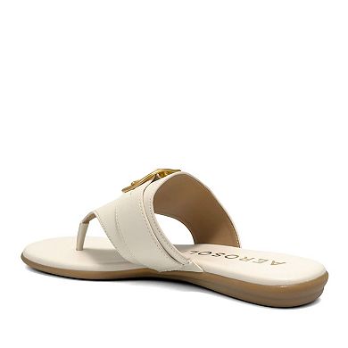 Aerosoles Glitz Women's Thong Sandals With Buckle Accent