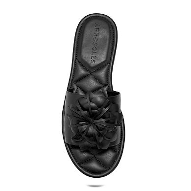 Aerosoles Begonia Women's Slip-On Flat Sandals with Flower Accent