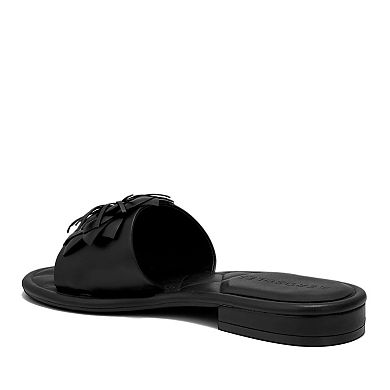 Aerosoles Begonia Women's Slip-On Flat Sandals with Flower Accent