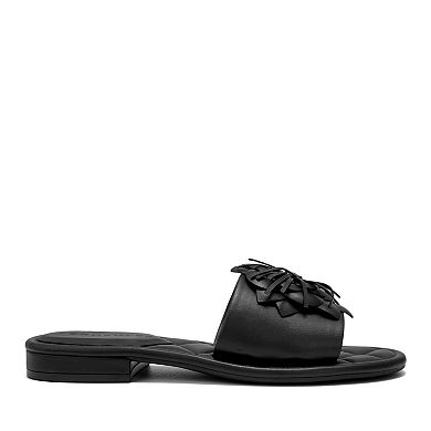 Aerosoles Begonia Women's Slip-On Flat Sandals with Flower Accent