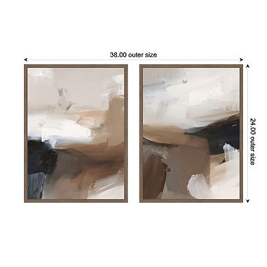 Layered Ground No. 1 & No. 2 2 Piece Framed Canvas Wall Art Set by Amy ...