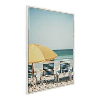 Sylvie Yellow Umbrella 2 Framed Canvas by Alicia Bock