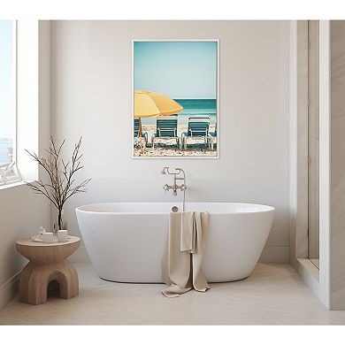 Sylvie Yellow Umbrella 2 Framed Canvas by Alicia Bock