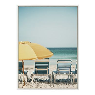 Sylvie Yellow Umbrella 2 Framed Canvas by Alicia Bock