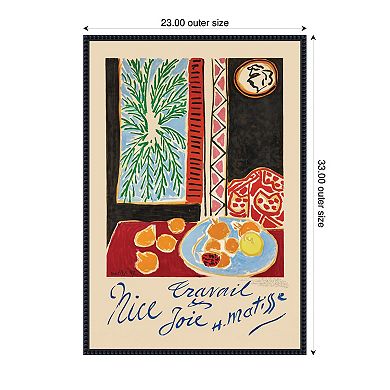 Nice Travail et Joie 1947 by Henri Matisse Framed Canvas Wall Art Print