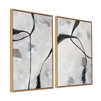Sylvie Beaded In the Quiet of Thought 1 and 2 Framed Canvas Art Set by Nikita Jariwala