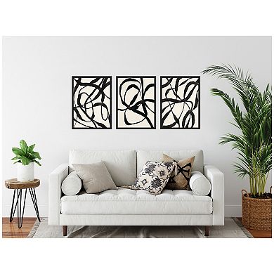 Sylvie Black Twist 1,3 and 4 Framed Canvas Art Set by Alicia Bock