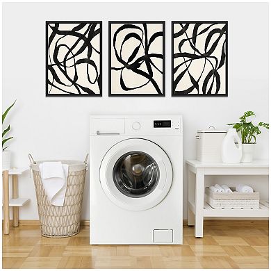 Sylvie Black Twist 1,3 and 4 Framed Canvas Art Set by Alicia Bock