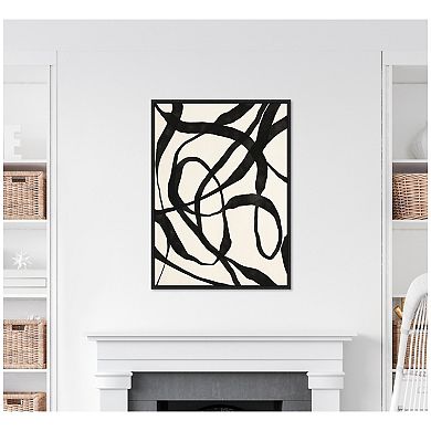 Sylvie Black Twist 4 Framed Canvas by Alicia Bock