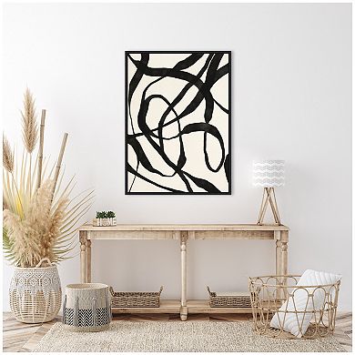 Sylvie Black Twist 4 Framed Canvas by Alicia Bock
