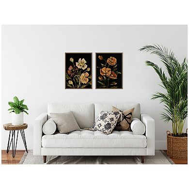 Sylvie Beaded Moody Floral 5 and 6 Framed Canvas Art Set by Annie Quigley