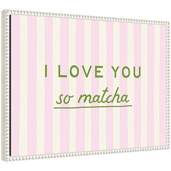 I Love You So Matcha by Lucky Guava Framed Canvas Wall Art Print